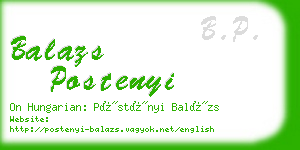 balazs postenyi business card